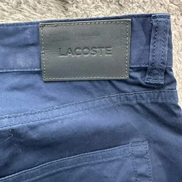 Lacoste Men's 40 x 32 Blue Chino Pants‎ Slim Fit Casual Comfortable Preppy EUC - Picture 7 of 7